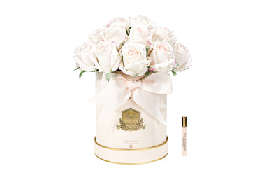 Hat Box Rose Bud Bouquet - Pink Box with Pink Blush Rose Buds - HBB02 (Carton of 1)